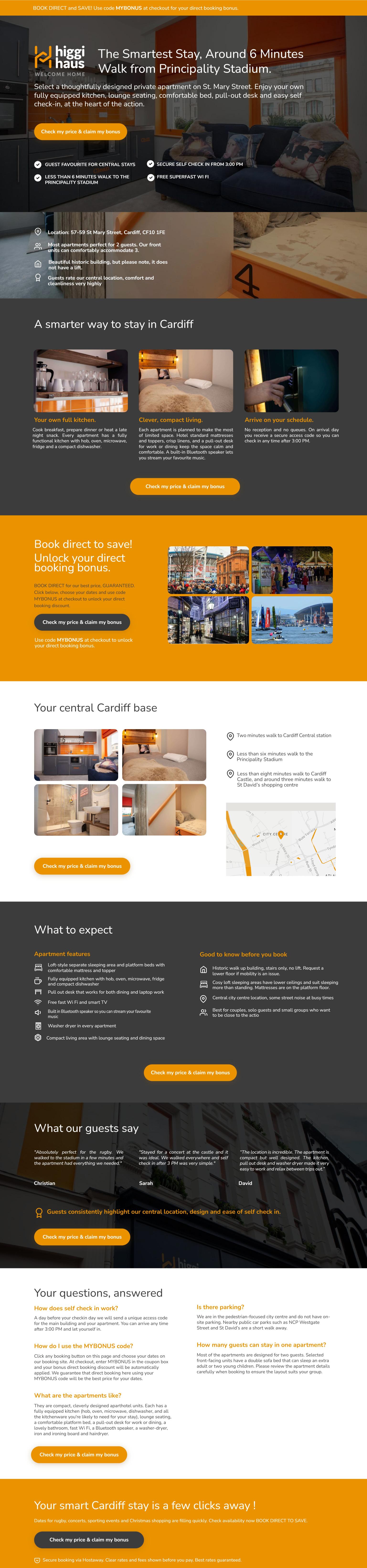Landing page design